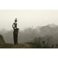 thumbnail image 1 of Posterazzi DPI1886677LARGE Bru Tribeswoman Carrying Water Pots On Her Head At Sunrise Poster Print, 34 x 22 - Large, 1 of 3