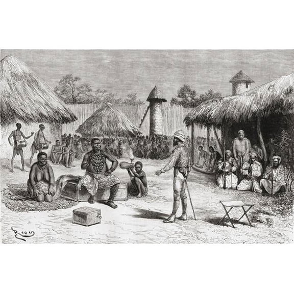 Posterazzi DPI1903504 Reception For Explorer Pietro Paolo Savorgnan Di Brazz Poster Print, 18 x 12