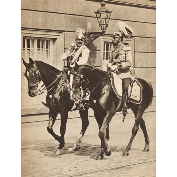Posterazzi DPI1903547LARGE King George V & Kaiser Wilhelm Ii Leaving Potsdam to Attend A Review Poster Print, 24 x 32 - Large
