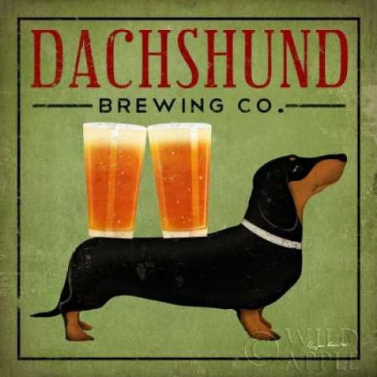 Posterazzi Dachshund Brewing Co Canvas Art - Ryan Fowler (24 x 24)