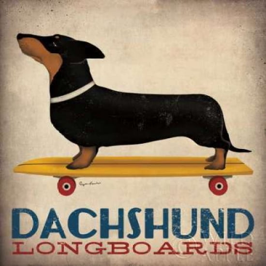 Posterazzi Dachshund Longboards Canvas Art - Ryan Fowler (24 x 24)