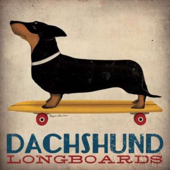 Posterazzi Dachshund Longboards Canvas Art - Ryan Fowler (24 x 24)