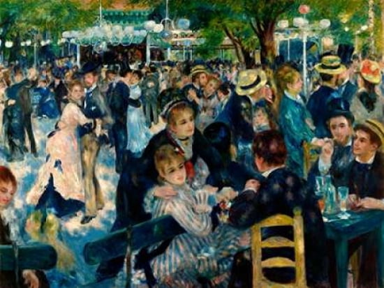 Posterazzi Dance at Le Moulin de la Galette Canvas Art - Pierre-Auguste Renoir (22 x 28)