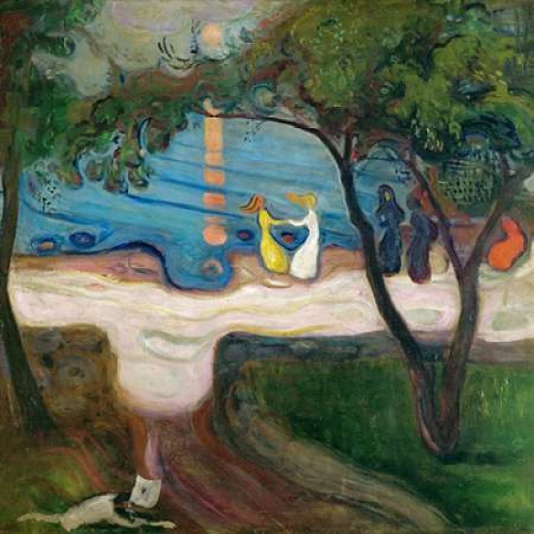Posterazzi Dance on the Beach Canvas Art - Edvard Munch (24 x 24)