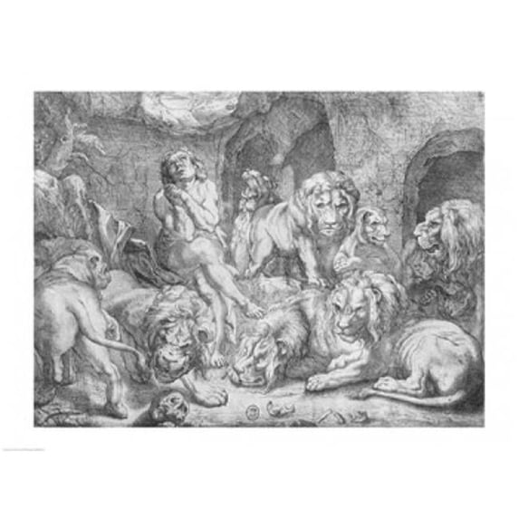 Posterazzi Daniel in The Lions Den Poster Print by Peter Paul Rubens - 24 x 18 in.