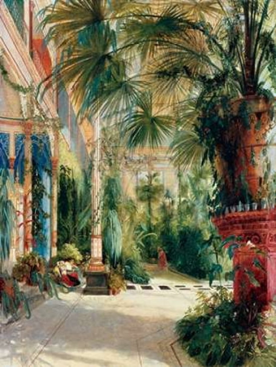 Posterazzi Das Innere des Palmenhauses Canvas Art - Carl Blechen (22 x 28)