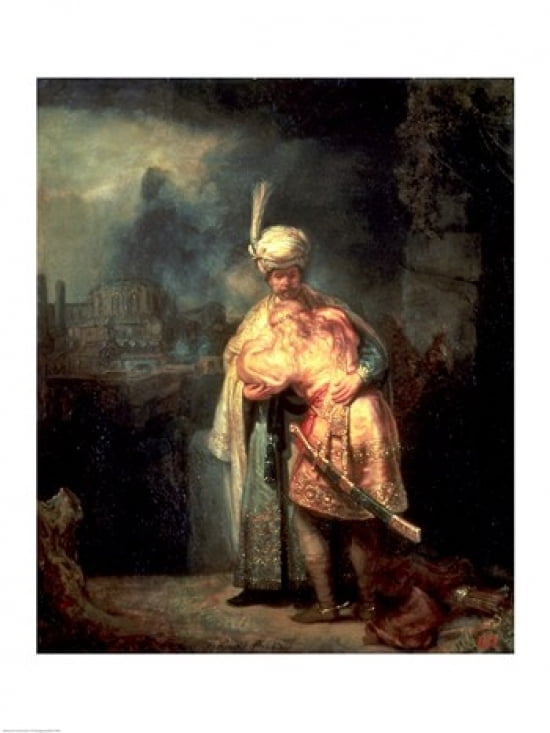 Posterazzi David and Jonathan 1642 Canvas Art - Rembrandt van Rijn (24 x 36)