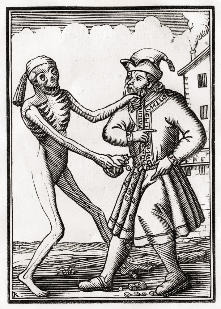 Posterazzi Death Comes To The Jew From Der Todten Tanz Or The Dance Of Death Published Basel 1843 Canvas Art - Ken Welsh  Design Pics (24 x 34)