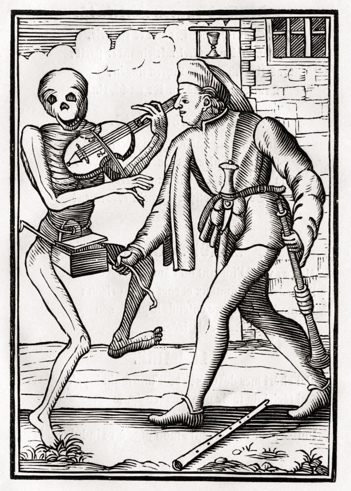 Posterazzi Death Comes To The Musician From Der Todten Tanz Or The Dance Of Death Published Basel 1843 Canvas Art - Ken Welsh Design Pics (24 x 34)