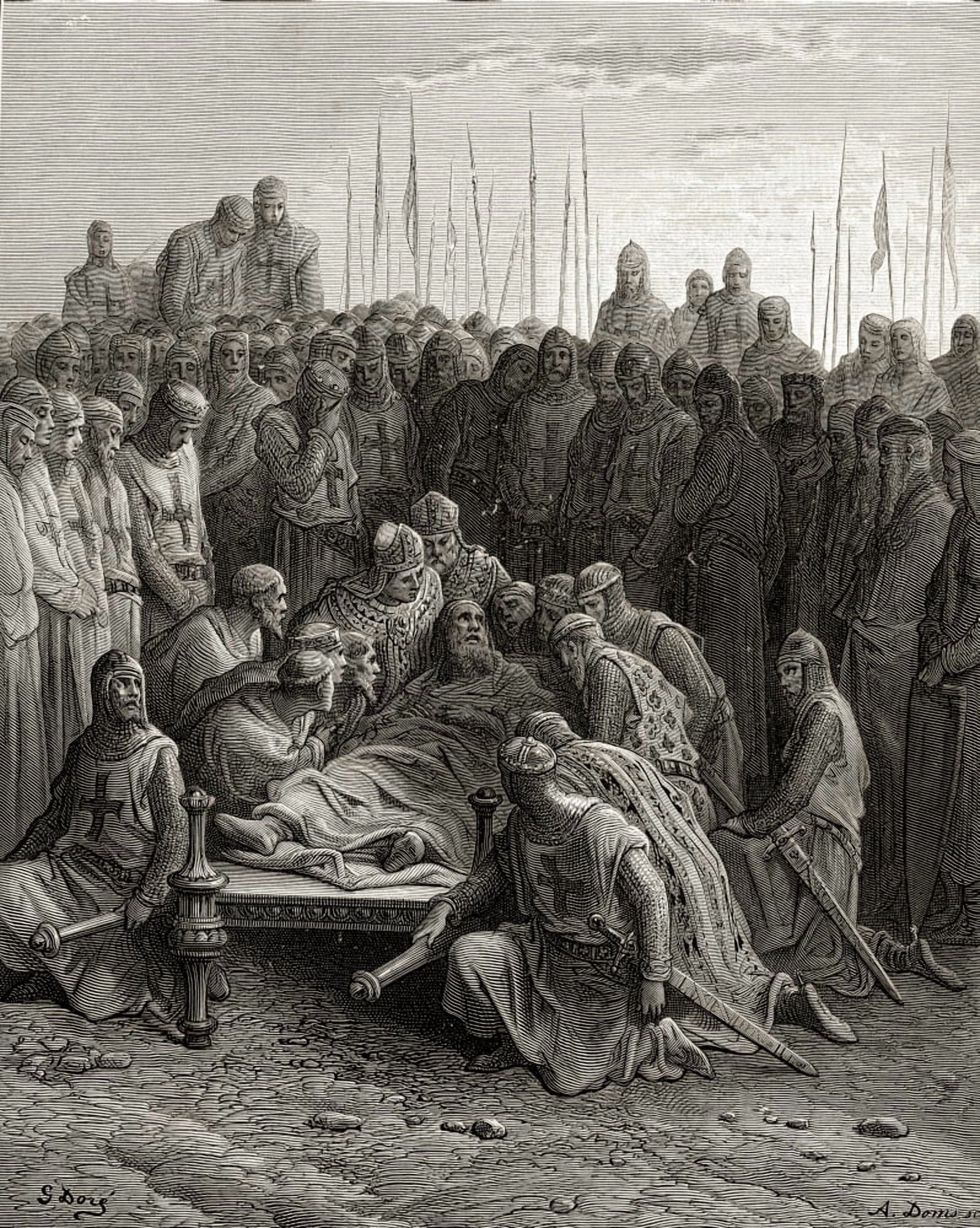 Posterazzi Death Of Baldwin I Latin King Of Jerusalem 1188 Canvas Art - Ken Welsh Design Pics (26 x 34)