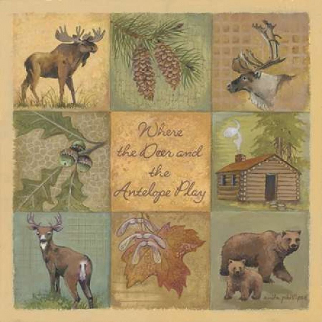 Posterazzi Deer and Antelope Canvas Art - Anita Phillips (24 x 24)
