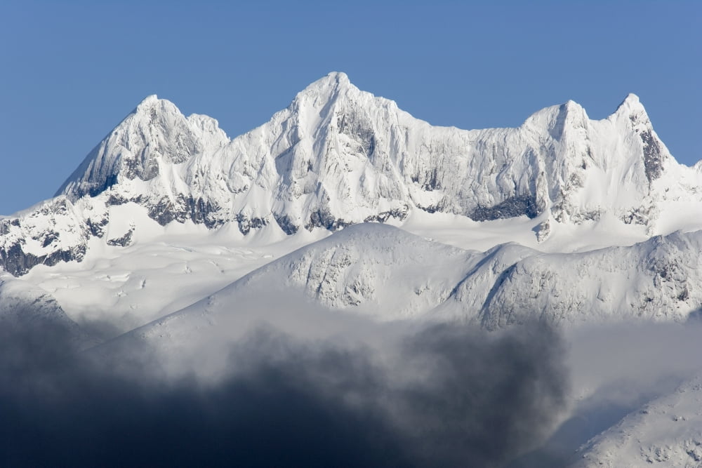 Posterazzi Dense Fog Burns Off To Reveal Snow Covered Mendenhall Towers Coast Mountains Se Alaska Winter Canvas Art - John Hyde Design Pics (34 x 22)