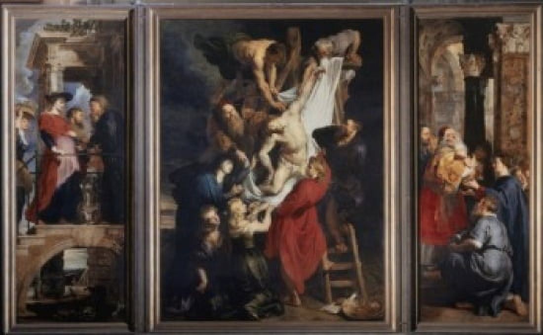 Posterazzi Descent from the Cross 1612-14 Peter Paul Rubens (1577-1640Flemish) Oil on Triptych Panel Cathedral of Our Lady Antwerp Belgium Canvas Art - Peter Paul Rubens (24 x 36)