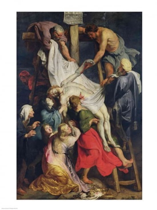 Posterazzi Descent from the Cross 1617 Canvas Art - Peter Paul Rubens (24 x 36)
