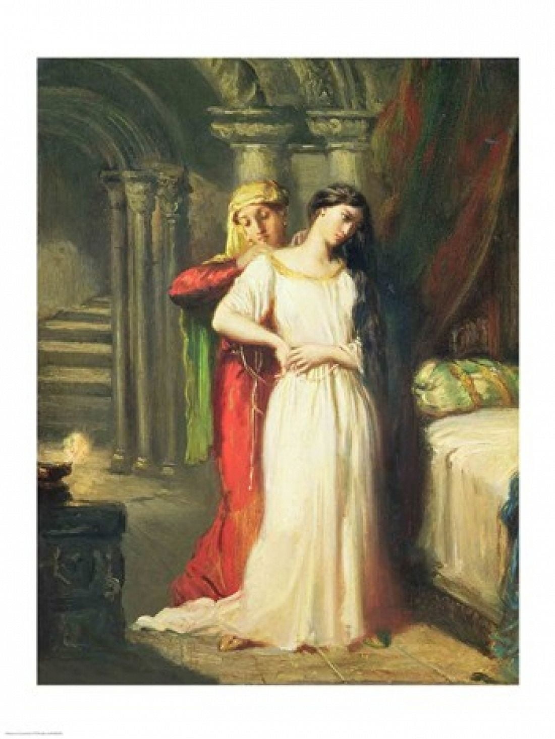 Posterazzi Desdemona Retiring to her Bed 1849 Canvas Art - Theodore Chasseriau (24 x 36)