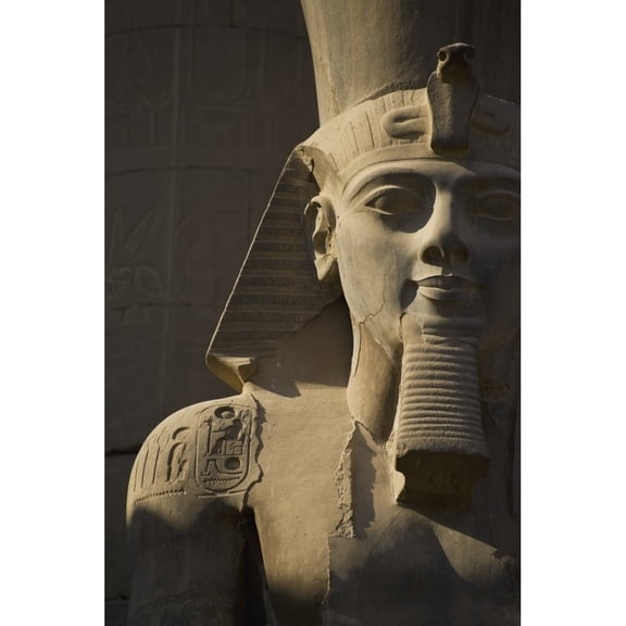 Posterazzi Detail Of Head Of Pharaoh Statue PosterPrint