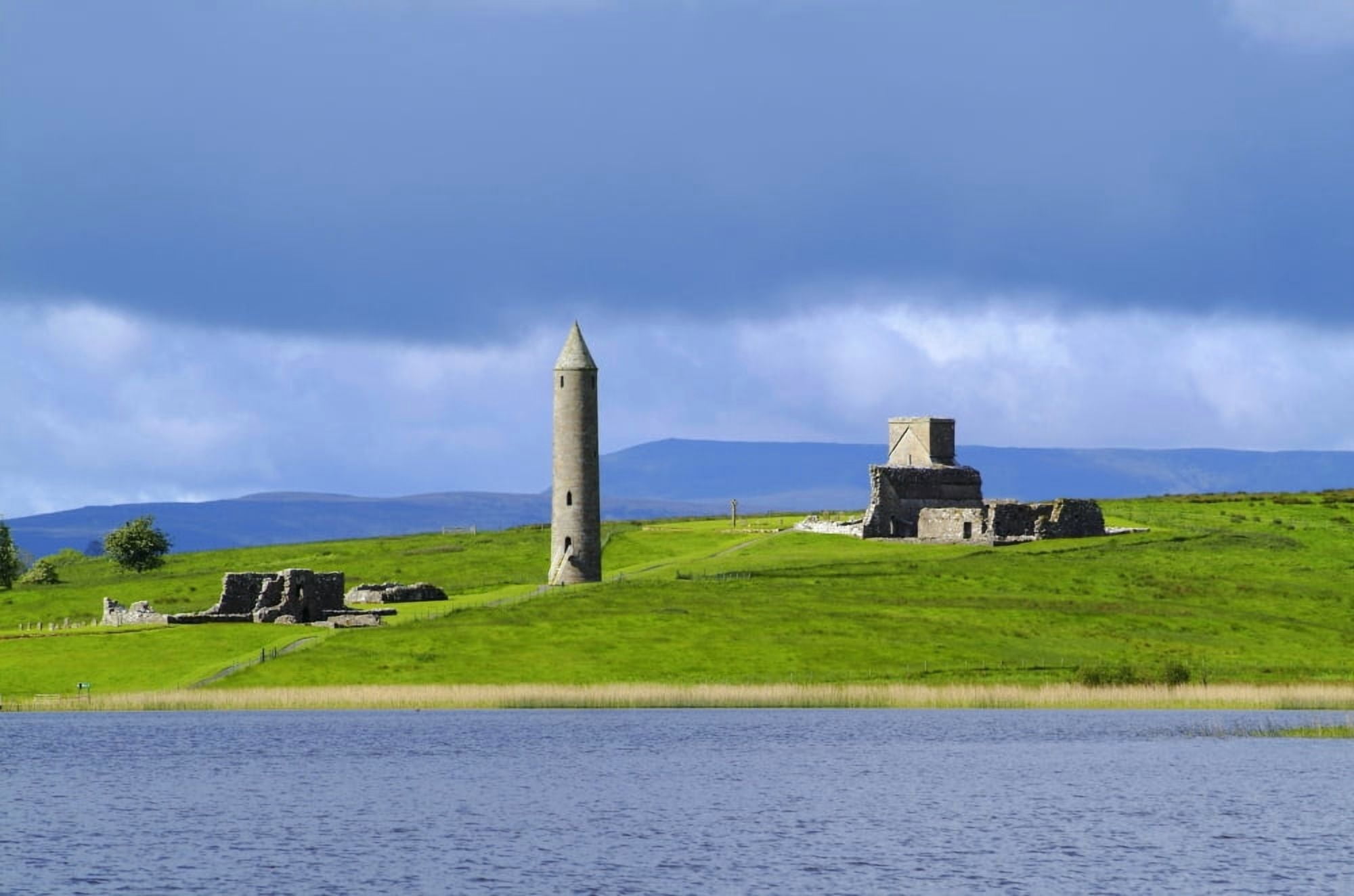 Posterazzi Devenish Monastic Site Co Fermanagh Ireland Canvas Art - The Irish Image Collection Design Pics (34 x 22)