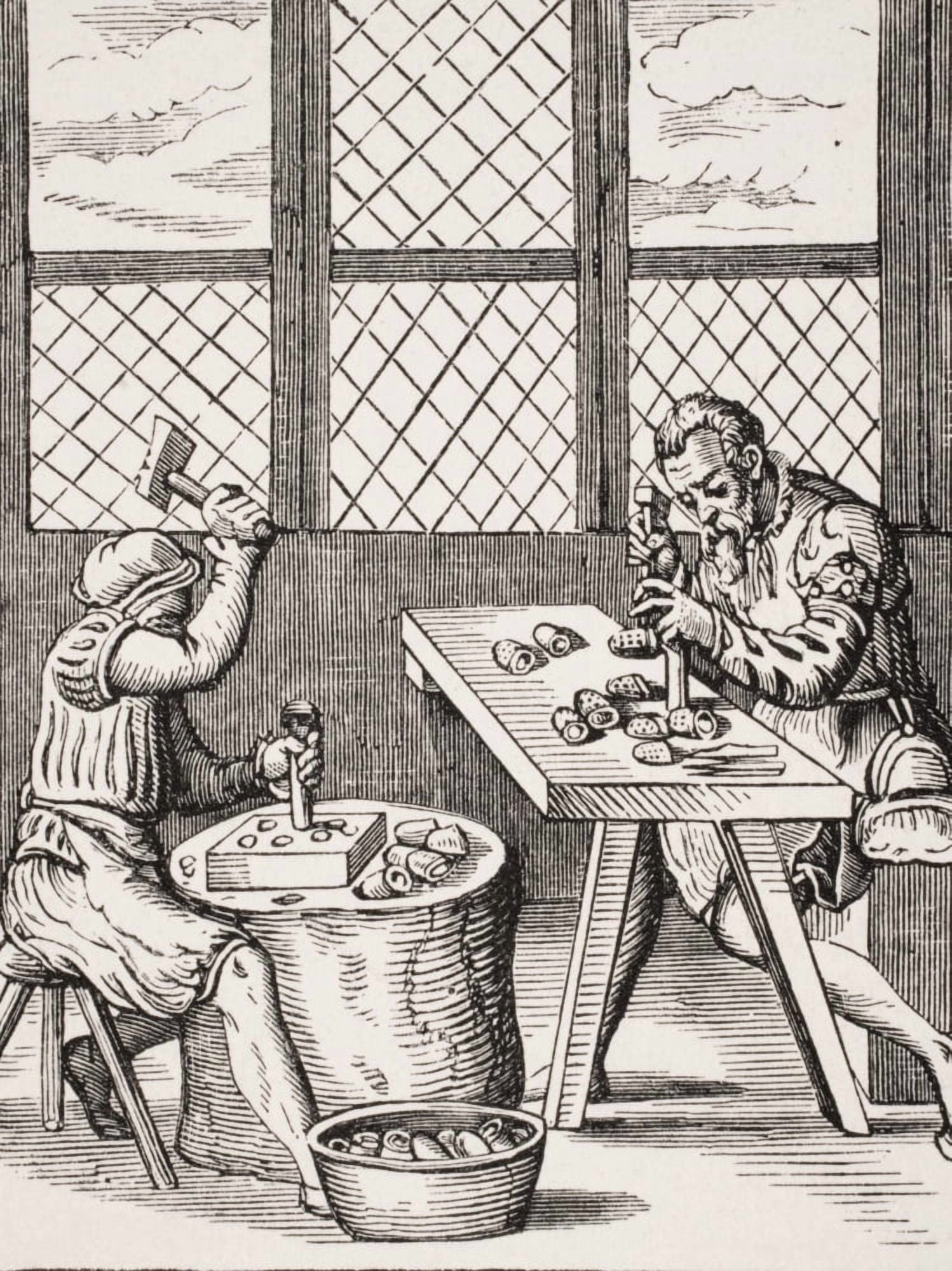 Posterazzi Dice Maker 19Th Century Reproduction Of 16Th Century Woodcut By Jost Amman Canvas Art - Ken Welsh  Design Pics (24 x 32)