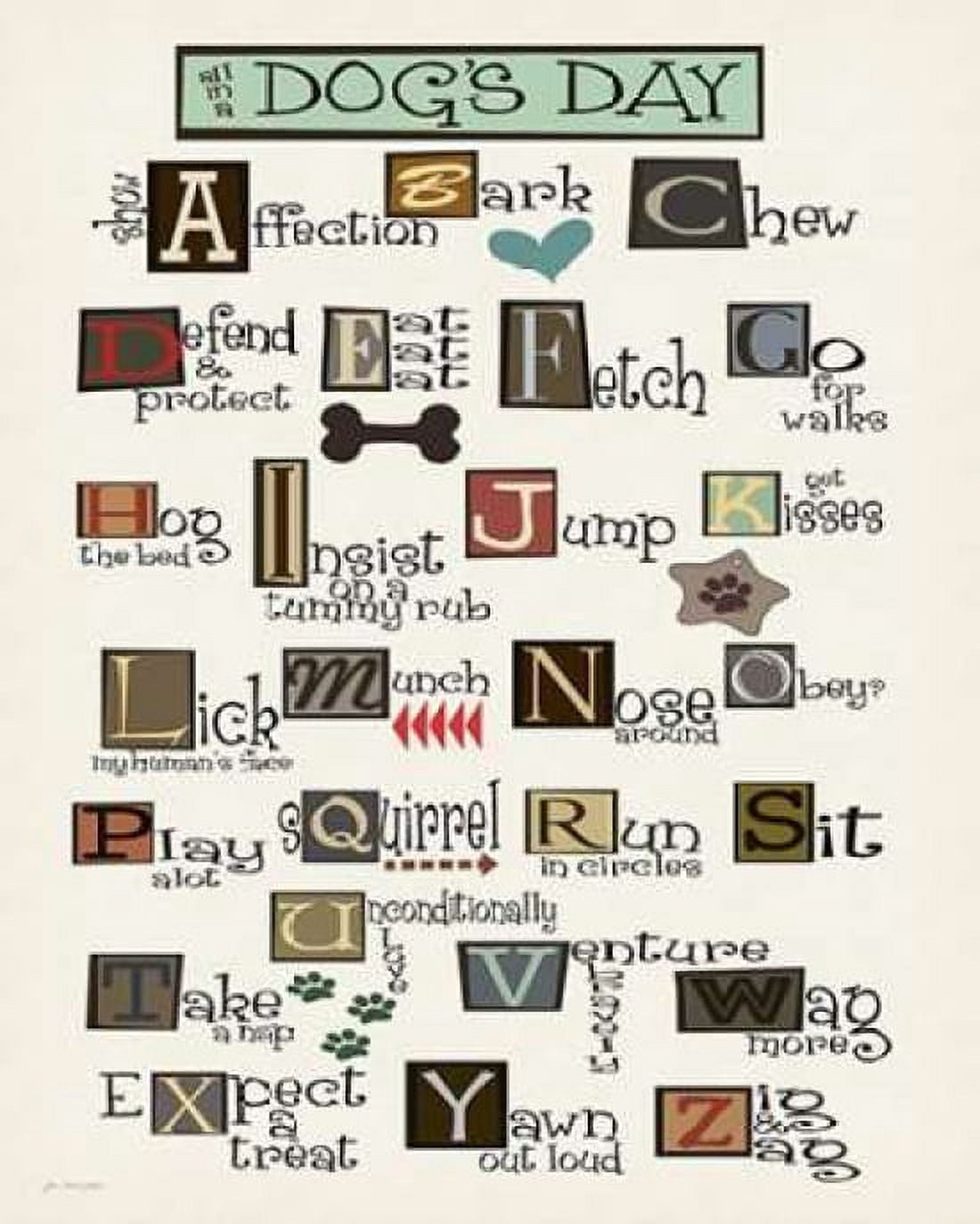 Posterazzi Dog Alphabet Canvas Art - Jo Moulton (24 x 30)