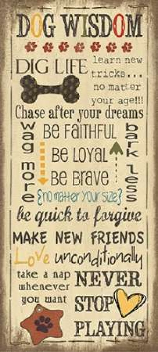 Posterazzi Dog Wisdom Canvas Art - Jo Moulton (10 x 20)