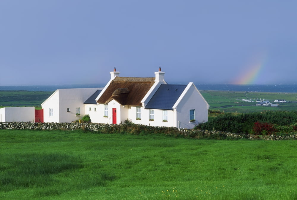 Posterazzi Doolin Co Clare Ireland Renovated Cottage Canvas Art - The Irish Image Collection Design Pics (36 x 24)