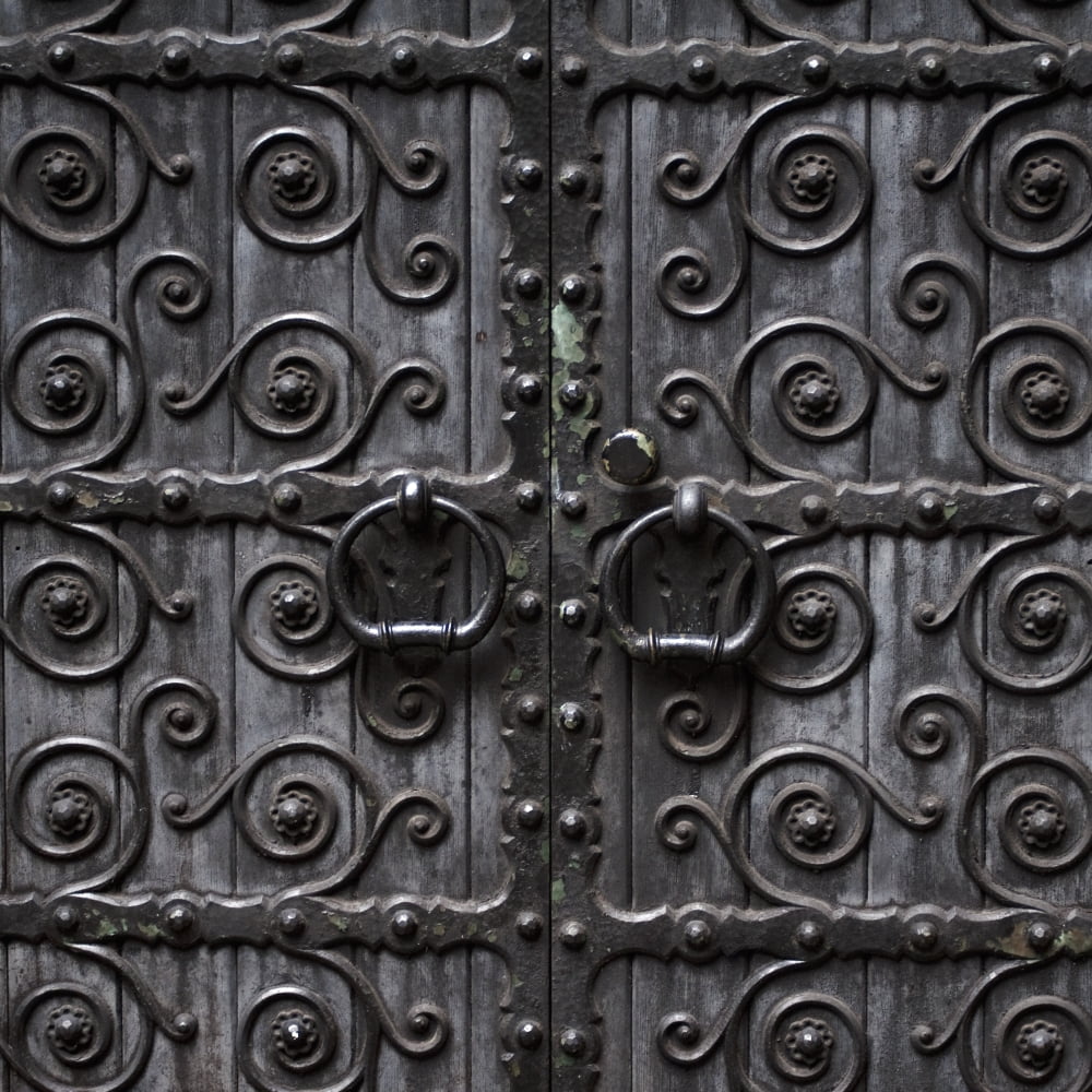 Posterazzi Door Handles On Ornate Metal Doors Canvas Art - Keith Levit Design Pics (24 x 24)