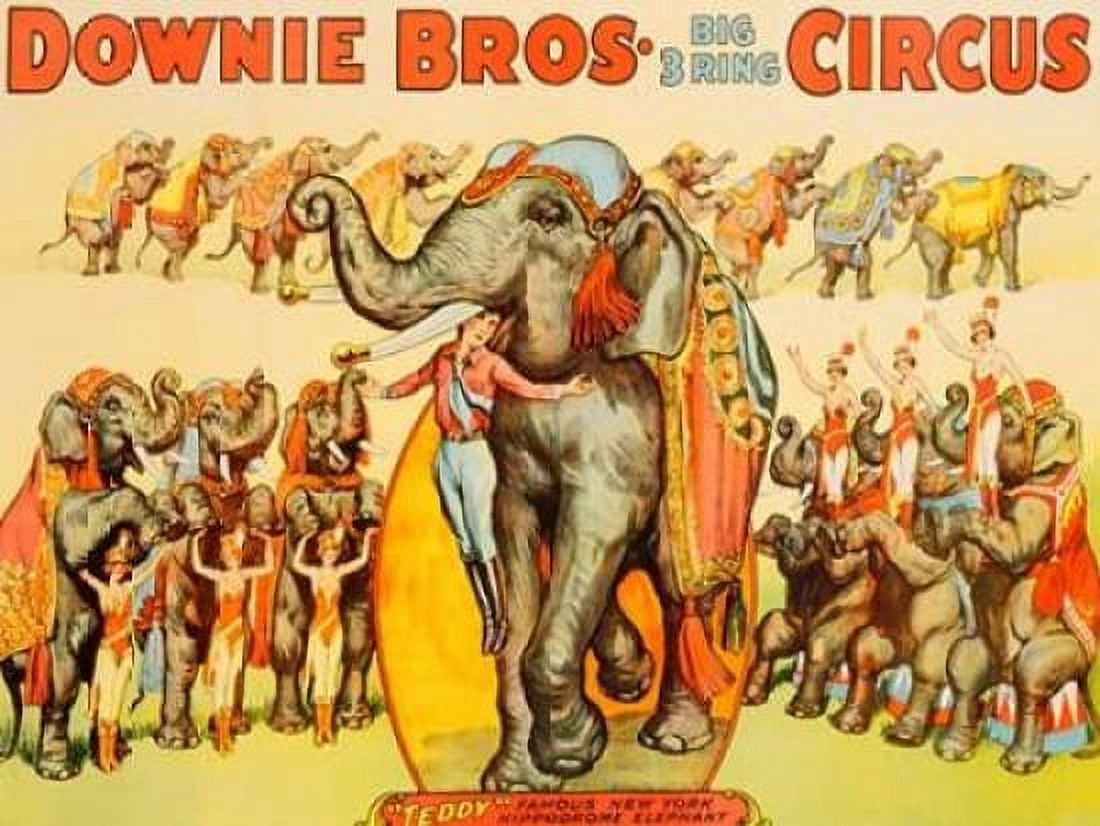 Posterazzi Downie Bros Big 3 Ring Circus 1935 Canvas Art - Anonymous (22 x 28)