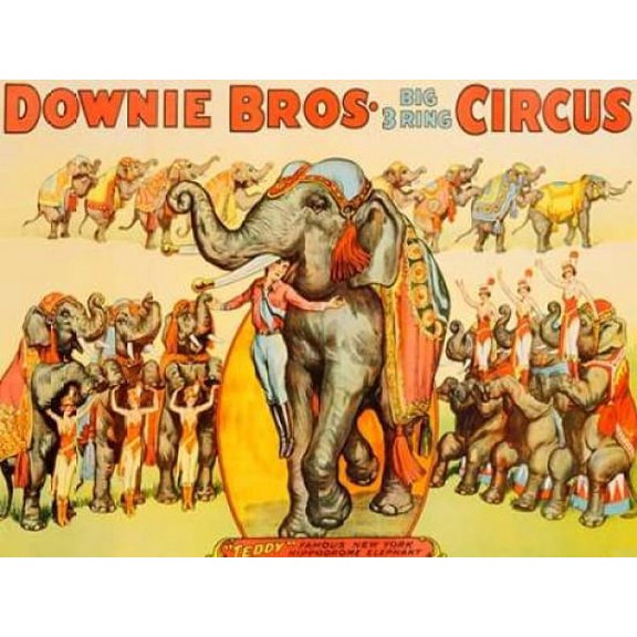Posterazzi Downie Bros Big 3 Ring Circus 1935 Canvas Art - Anonymous (22 x 28)