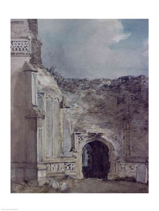 Posterazzi East Bergholt Church North Archway of the Ruined Tower Canvas Art - John Constable (24 x 36)