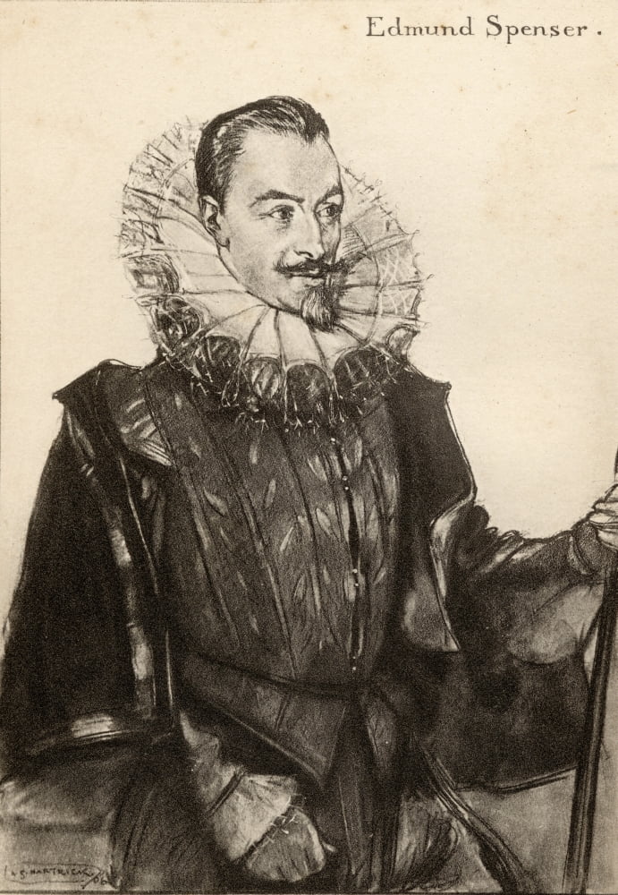 Posterazzi Edmund Spenser1552-1599 English Renaissance Poet From An Illustration By AS Hartrick Canvas Art - Ken Welsh Design Pics (24 x 36)