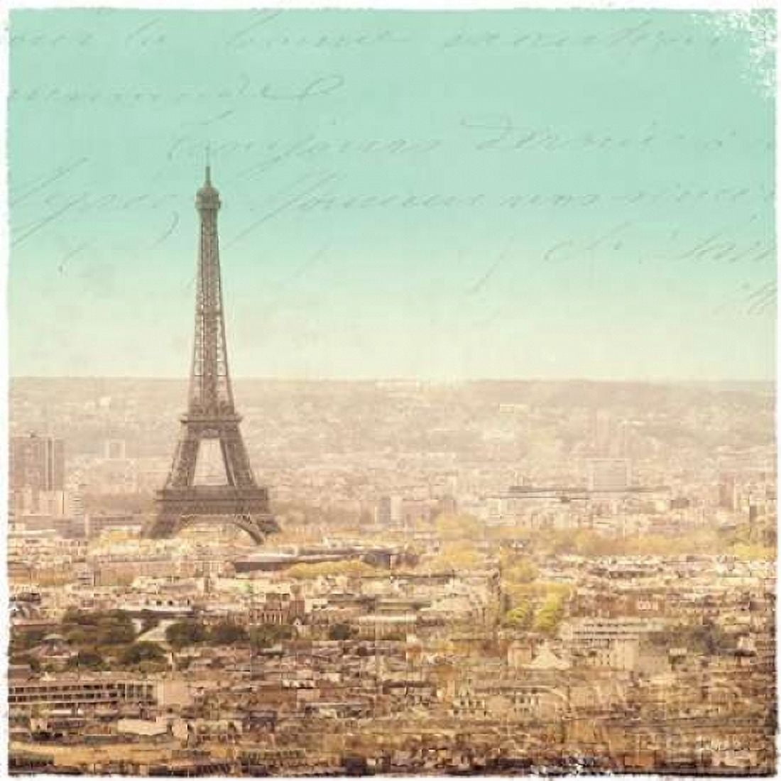 Posterazzi Eiffel Landscape Letter Blue II Canvas Art - Sue Schlabach (24 x 24)
