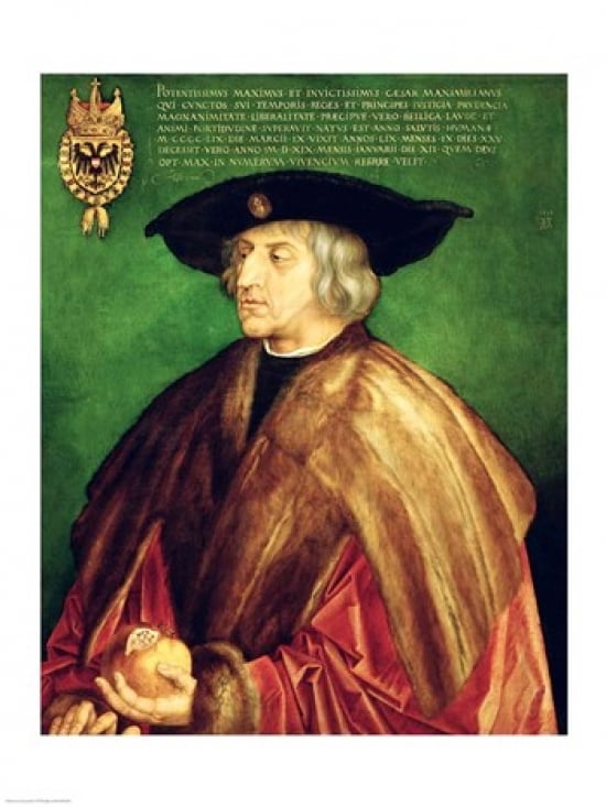 Posterazzi Emperor Maximilian I Canvas Art - Albrecht Durer (24 x 36)