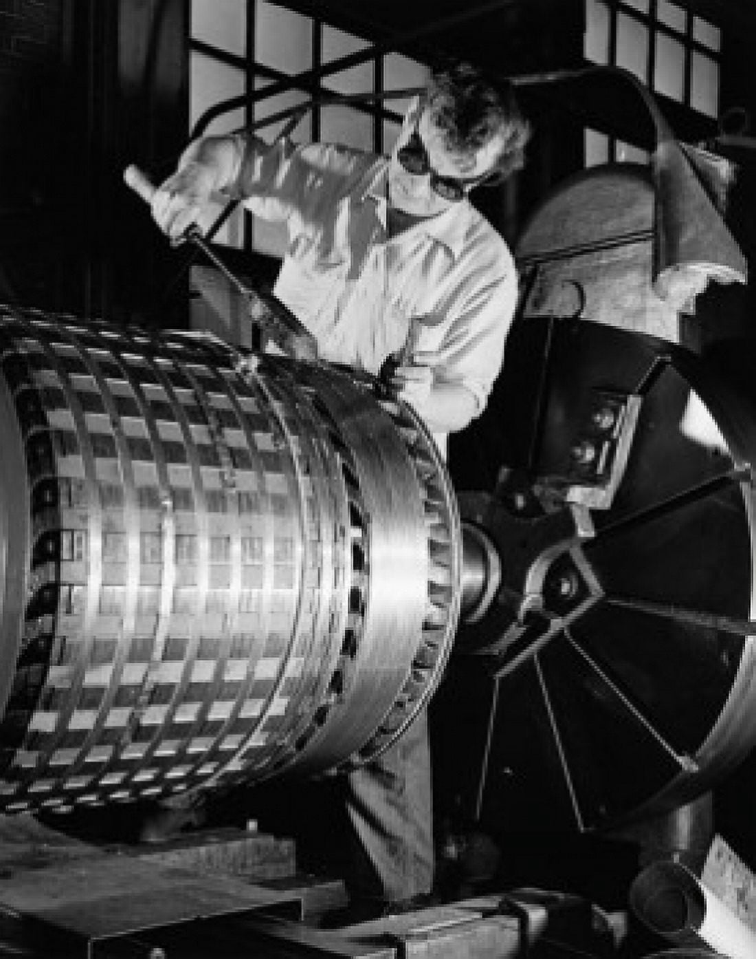 Posterazzi Engineer working on an armature banding machine New York Central Railroad New York State USA Canvas Art - (24 x 36)