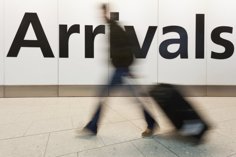 Posterazzi England Heathrow London Airport scene Canvas Art - Ian Cumming Design Pics (38 x 24)
