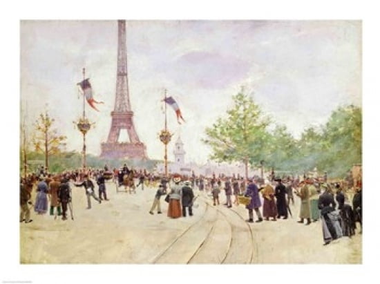 Posterazzi Entrance to the Exposition Universelle 1889 Canvas Art - Jean Beraud (36 x 24)