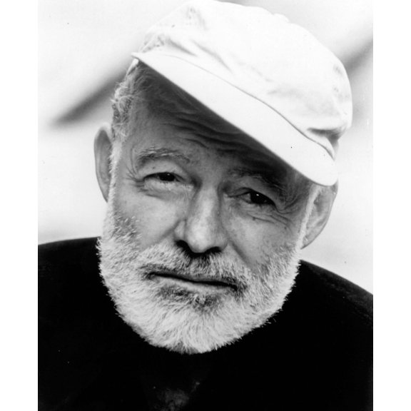 Posterazzi Ernest Hemingway Wearing a Baseball Cap Photo Print 10" x 8" Photographic Wall Art