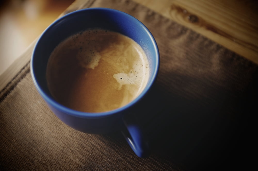 Posterazzi Espresso With Cream In Blue Porcelain Cup Canvas Art - Patrick La Roque Design Pics (38 x 24)