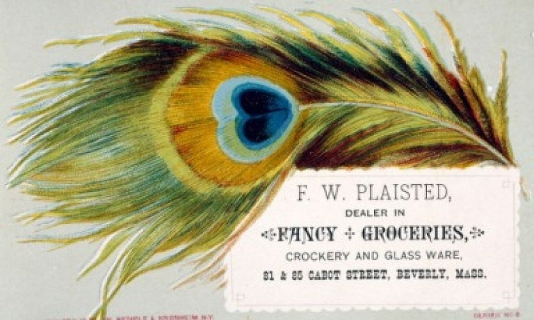 Posterazzi FW Plaisted Dealer in Fancy and Groceries Crockery and Glassware Nostalgia Cards 1878 Canvas Art -  (24 x 36)