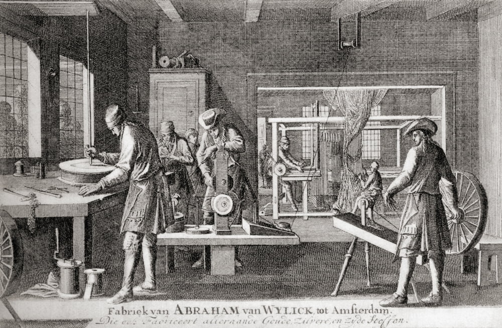 Posterazzi The Factory Of Abraham Van Wylick Showing The Silk Industry In Amsterdam In The 17Th Century From Geschiedenis Van Nederland Published 1936 Canvas Art - Ken Welsh Design Pics (36 x 22)