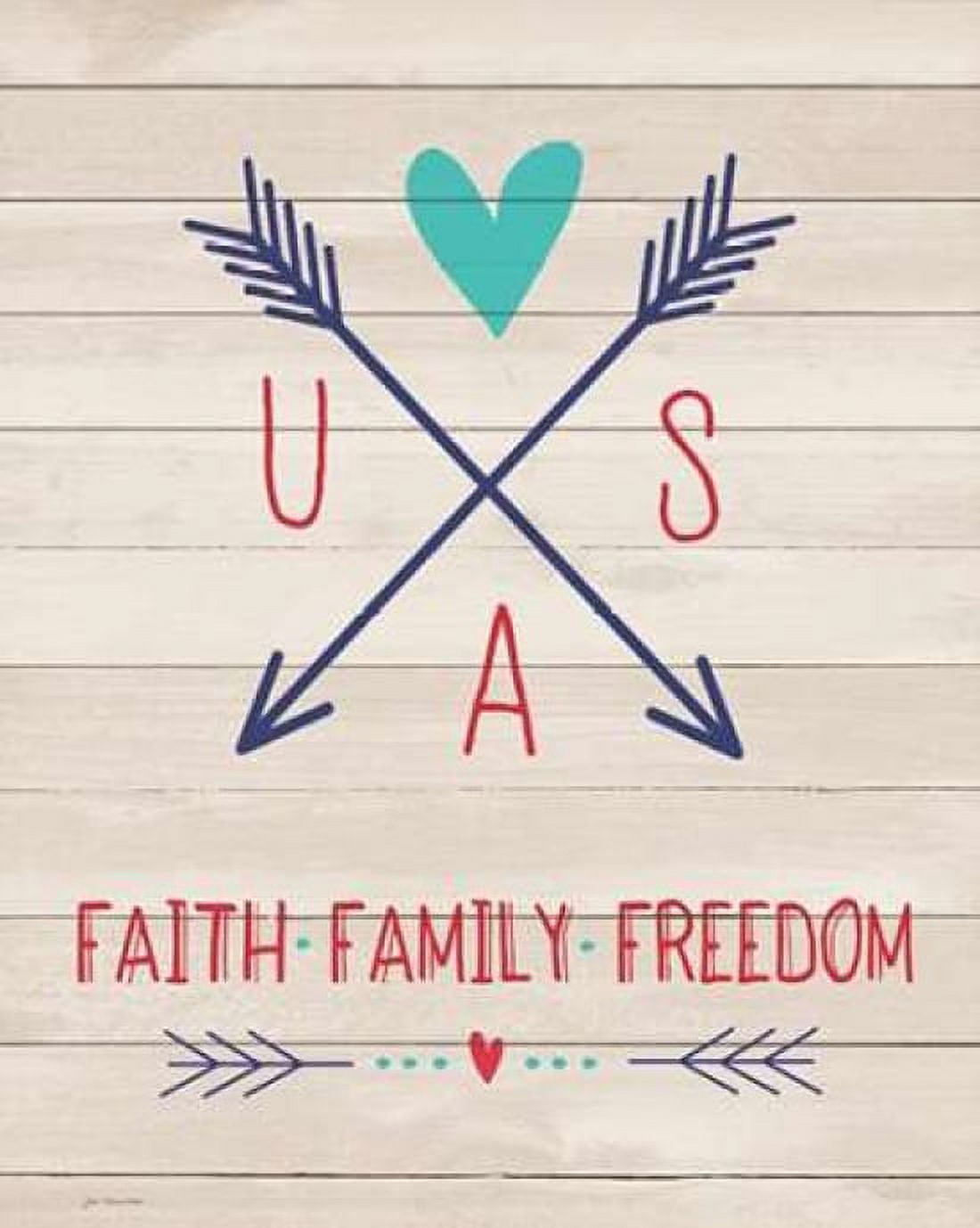 Posterazzi Faith Family Freedom Canvas Art - Jo Moulton (24 x 30)