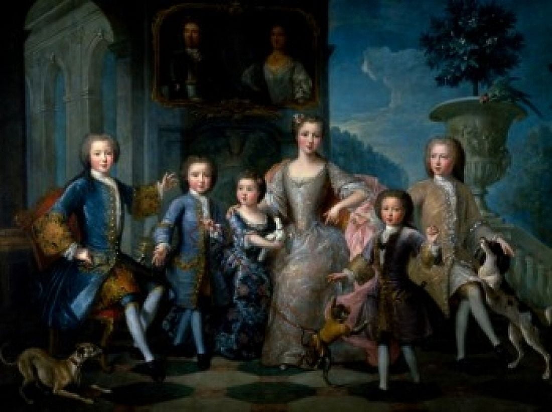 Posterazzi The Family of the Duke of Valentois by Pierre Gobert 18th Century (Circa 1662-1744) Monaco Collection Grimaldi Canvas Art - Pierre Gobert (24 x 36)