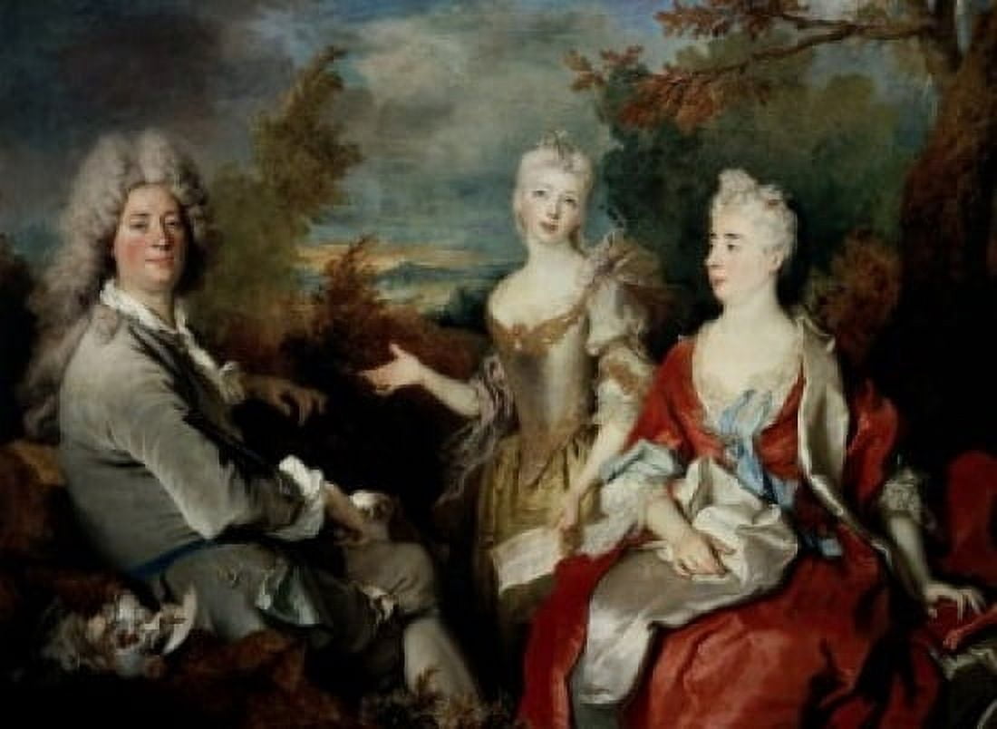 Posterazzi Family Portrait Nicholas de Largilliere (1656-1746French) Musee du Louvre Paris Canvas Art - Nicholas de Largilliere (24 x 36)