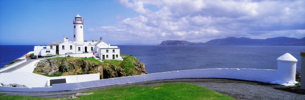 Posterazzi Fanad Head Lighthouse Co Donegal Ireland 19Th Century Lighthouse Canvas Art - The Irish Image Collection Design Pics (44 x 14)