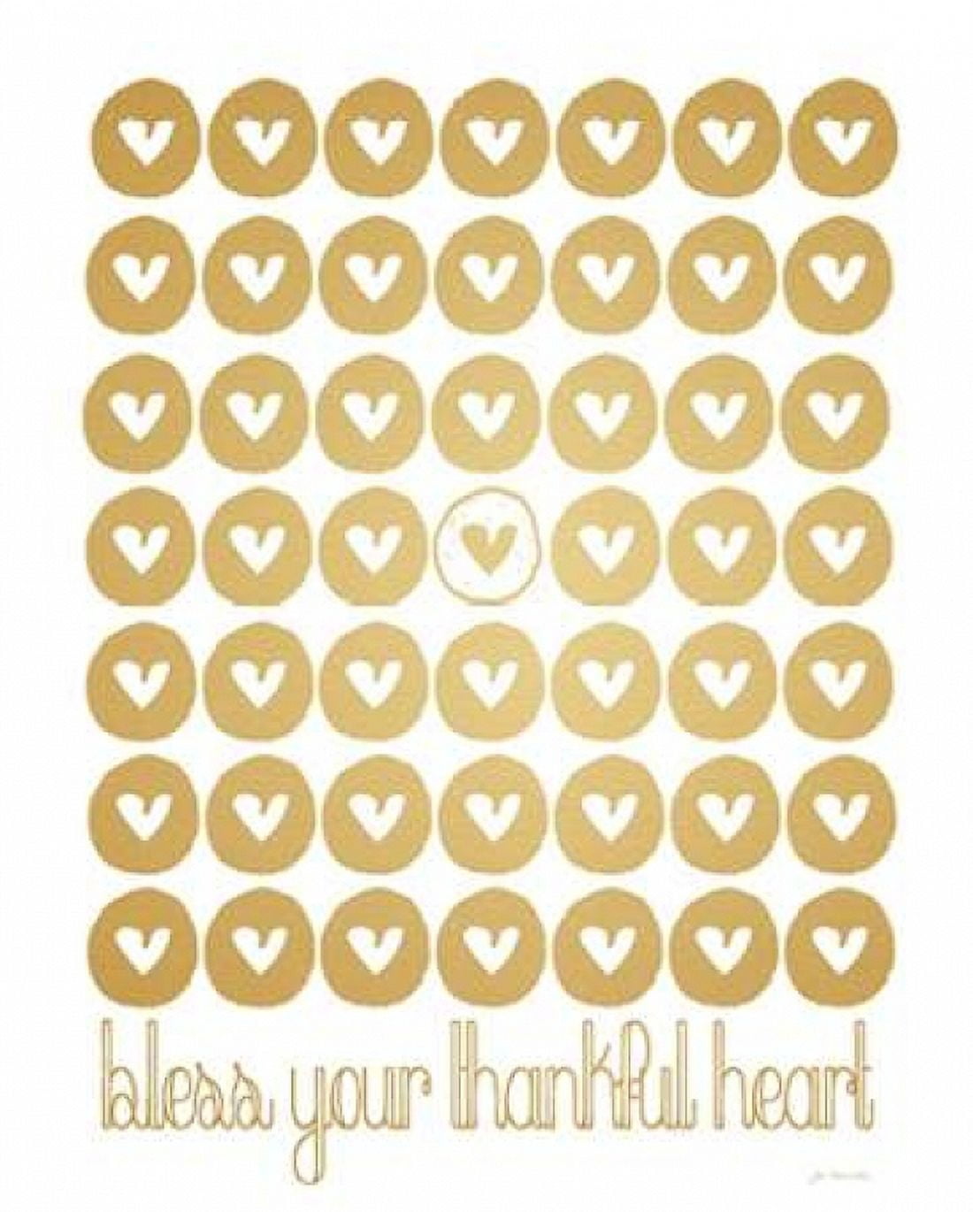 Posterazzi Faux Gold Bless Your Thankful Heart Canvas Art - Jo Moulton (24 x 30)