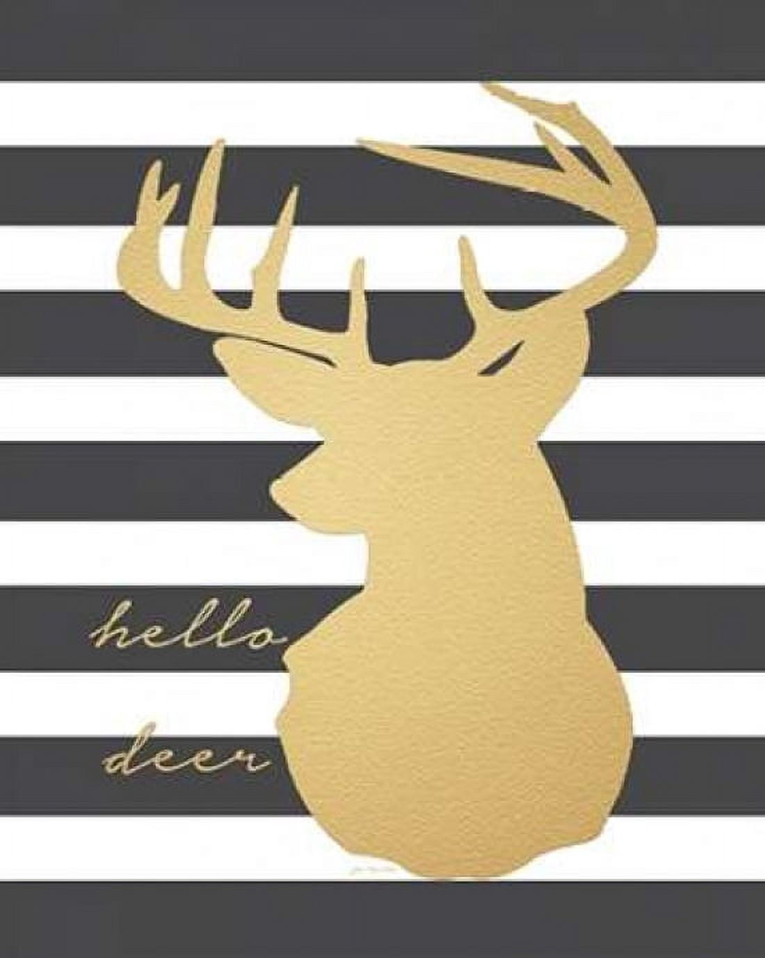 Posterazzi Faux Gold Hello Deer Canvas Art - Jo Moulton (24 x 30)