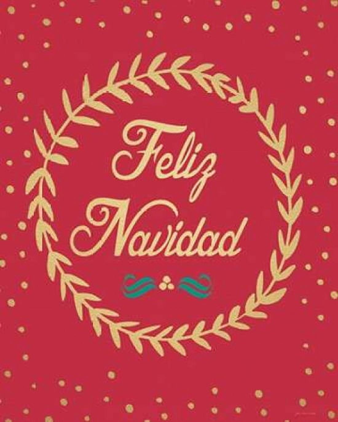 Posterazzi Feliz Navidad Wreath Canvas Art - Jo Moulton (24 x 30)