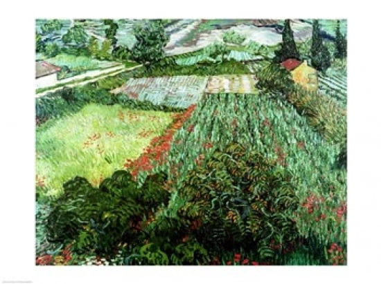 Posterazzi Field with Poppies 1889 Canvas Art - Vincent Van Gogh (36 x 24)