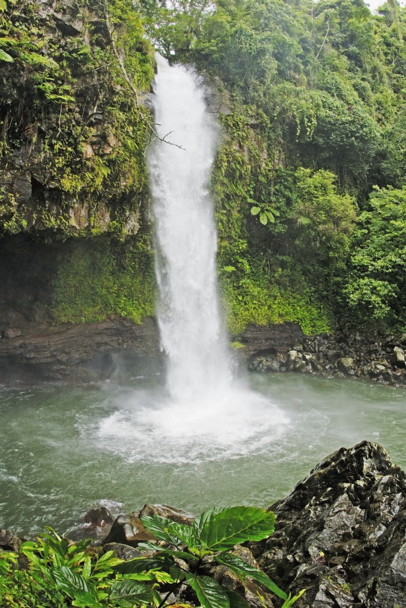 Posterazzi Fiji Taveuni Tavoro Waterfall cascading into tropical pool Bouma National Heritage Park Canvas Art - Himani Smeaton Design Pics (24 x 36)