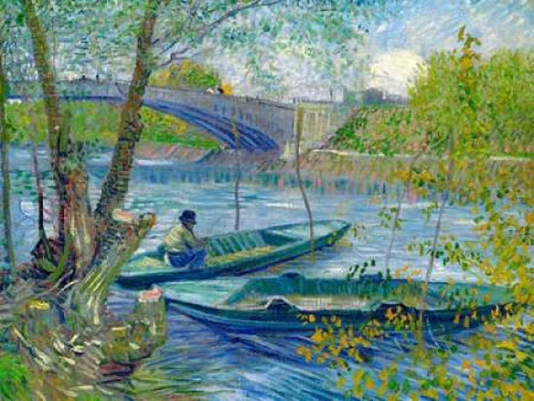 Posterazzi Fishing in Spring-the Pont de Clichy Canvas Art - Vincent van Gogh (22 x 28)