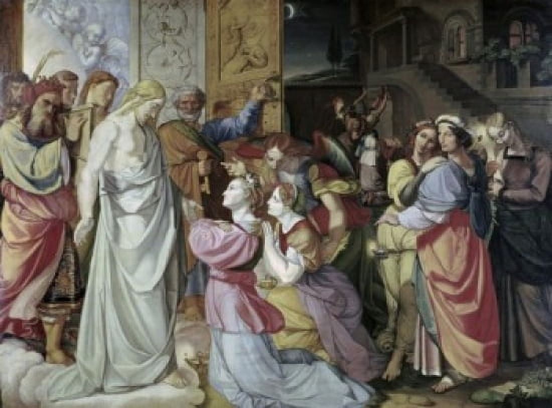 Posterazzi Five Wise and Five Foolish Virgins Peter von Cornelius (1783-1867 German) Canvas Art - Peter von Cornelius (24 x 36)